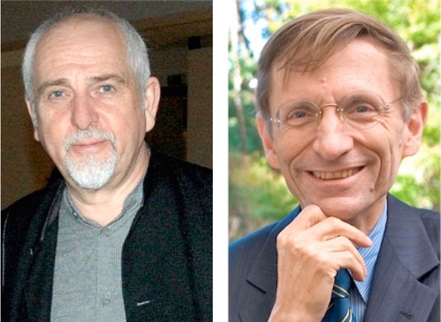 Peter Gabriel, left, and Bill Drayton, right.